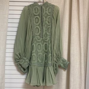 Asos green lace mini dress WORN ONCE